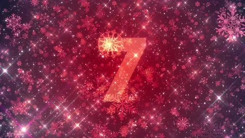 4k Red Snowflakes Countdown from 10 to 0 Vidéo 121054226