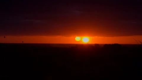 4K Red Sunrise Stock Footage 331290346