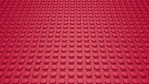 4K Red Toy Bricks Geometric Background, Forward Camera, 3D Loop Stock Footage 307362543