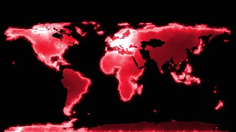 4k red world map Stock Footage 287057032