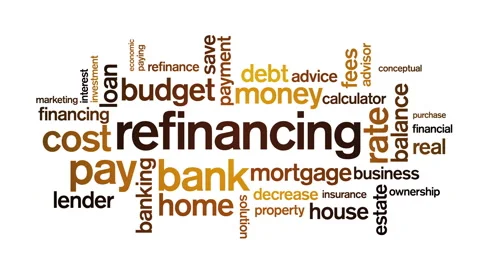 4k Refinancing Animated Tag Word Cloud,Text Design Animation. Stock Footage 106862799