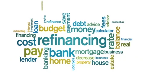 4k Refinancing Animated Tag Word Cloud,Text Design Animation. Stock Footage 106862956