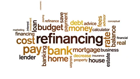4k Refinancing Animated Tag Word Cloud,Text Design Animation. Stock Footage 106863062