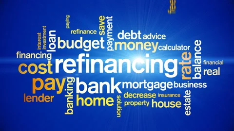 4k Refinancing Animated Tag Word Cloud,Text Design Animation. Stock Footage 106863074