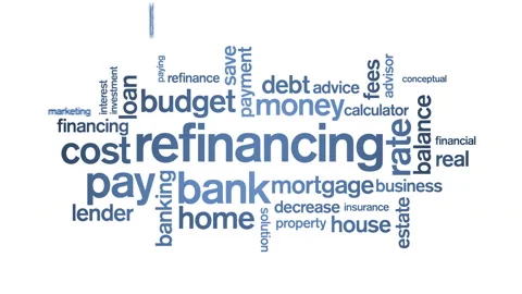 4k Refinancing Animated Tag Word Cloud,Text Design Animation. Stock Footage 106863442