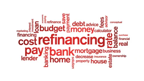 4k Refinancing Animated Tag Word Cloud,Text Design Animation. Vídeos de archivo 106863499