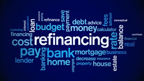 4k Refinancing Animated Tag Word Cloud,Text Design Animation. Stock Footage 106863803