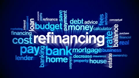 4k Refinancing Animated Tag Word Cloud,Text Design Animation. Stock Footage 106863897