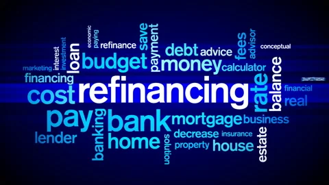 4k Refinancing Animated Tag Word Cloud,Text Design Animation. Stock Footage 106863915