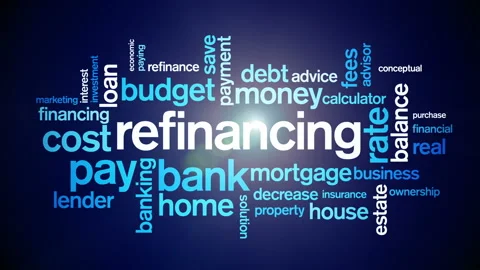 4k Refinancing Animated Tag Word Cloud,Text Design Animation. Stock Footage 106864377