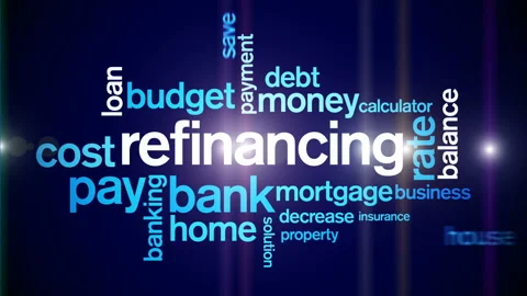 4k Refinancing Animated Tag Word Cloud,Text Design Animation. Stock Footage 106864430