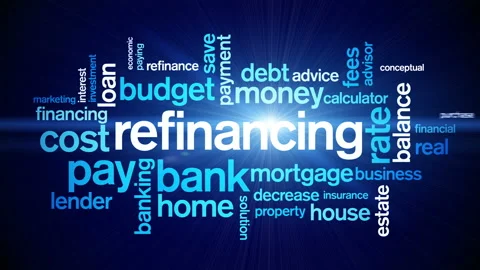 4k Refinancing Animated Tag Word Cloud,Text Design Animation. Stock Footage 106864486
