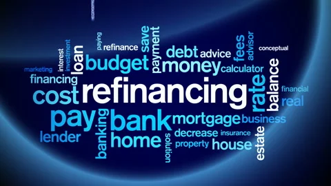 4k Refinancing Animated Tag Word Cloud,Text Design Animation. Stock Footage 106864714