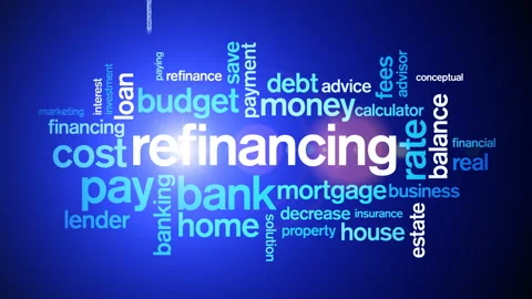 4k Refinancing Animated Tag Word Cloud,Text Design Animation. Stock Footage 106864720