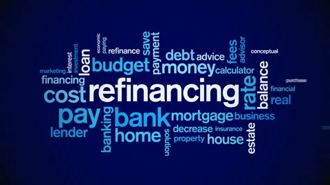 4k Refinancing Animated Tag Word Cloud,Text Design Animation. Stock Footage 106864930