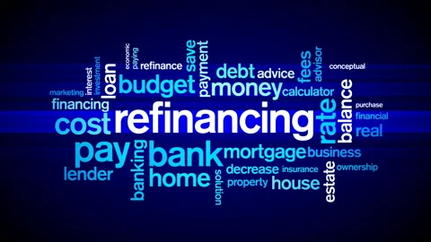 4k Refinancing Animated Tag Word Cloud,Text Design Animation. Stock Footage 106865196