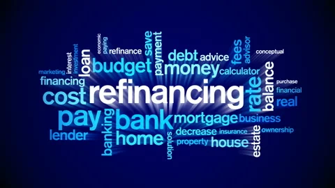 4k Refinancing Animated Tag Word Cloud,Text Design Animation. Stock Footage 106865204