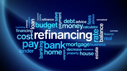 4k Refinancing Animated Tag Word Cloud,Text Design Animation. Stock Footage 106865740