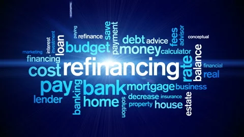 4k Refinancing Animated Tag Word Cloud,Text Design Animation. Stock Footage 106866005
