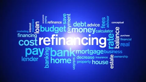 4k Refinancing Animated Tag Word Cloud,Text Design Animation. Stock Footage 106866053