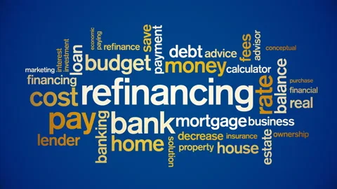 4k Refinancing Animated Tag Word Cloud,Text Design Animation. Stock Footage 106866406