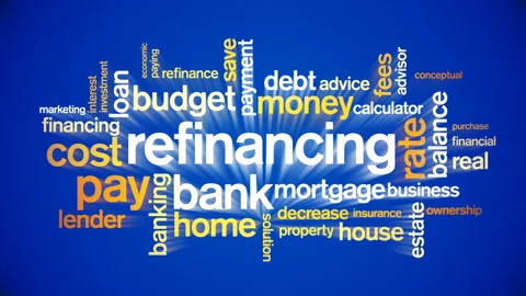4k Refinancing Animated Tag Word Cloud,Text Design Animation. Stock Footage 106866504