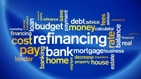 4k Refinancing Animated Tag Word Cloud,Text Design Animation. Stock Footage 106867203