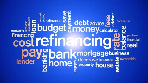 4k Refinancing Animated Tag Word Cloud,Text Design Animation. Stock Footage 106867347