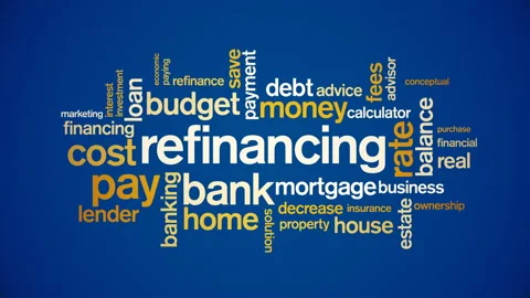 4k Refinancing Animated Tag Word Cloud,Text Design Animation. Stock Footage 106867399