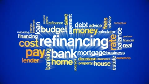 4k Refinancing Animated Tag Word Cloud,Text Design Animation. Stock Footage 106867760