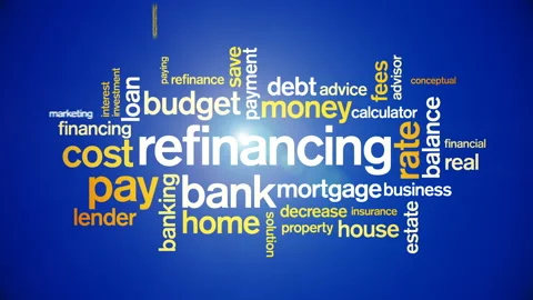 4k Refinancing Animated Tag Word Cloud,Text Design Animation. Stock Footage 106867952