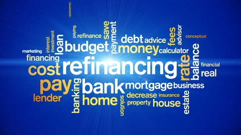 4k Refinancing Animated Tag Word Cloud,Text Design Animation. Stock Footage 106868070