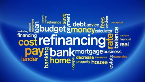 4k Refinancing Animated Tag Word Cloud,Text Design Animation. Stock Footage 106869305