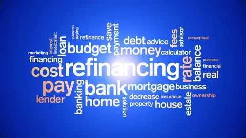 4k Refinancing Animated Tag Word Cloud,Text Design Animation. Stock Footage 106869363