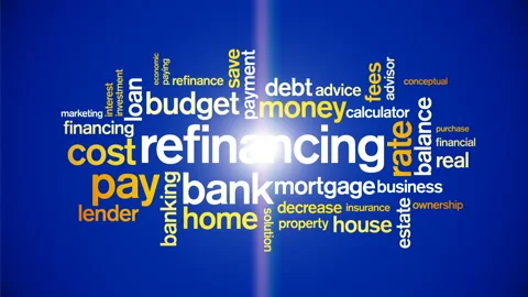 4k Refinancing Animated Tag Word Cloud,Text Design Animation. Stock Footage 106869463