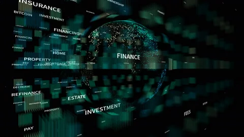 4k Refinancing Animated Tag Word Cloud,earth background,Text Design Animation. Stock Footage 109439869