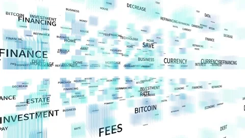 4k Refinancing Animated Tag Word Cloud,,Text Design Animation. Stock Footage 109442354