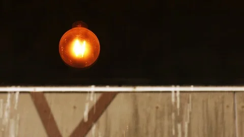 4K reflection of vintage old bulb natural swing from window in coffee shop 스톡 동영상 92550261