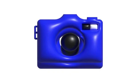 4K Render of an animated vector camera 3d icon for web digital Video stock 230850598