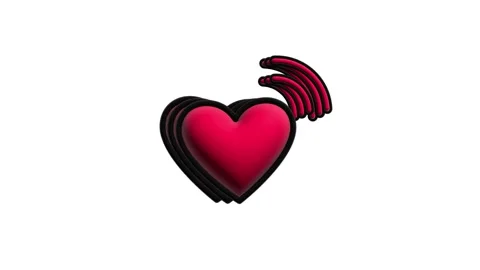 4K Render of an animated vector heart 3d icon for web digital Stock Footage 230850584