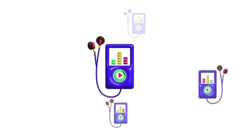 4K Render of an animated vector mp3 player 3d icon for web digital Video stock 230850610