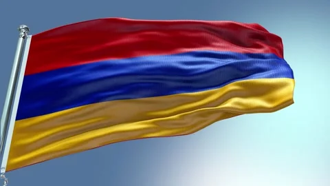 4k render Armenia Flag video waving in wind Armenia Flag Wave Loop waving in win Stock Footage 246664708