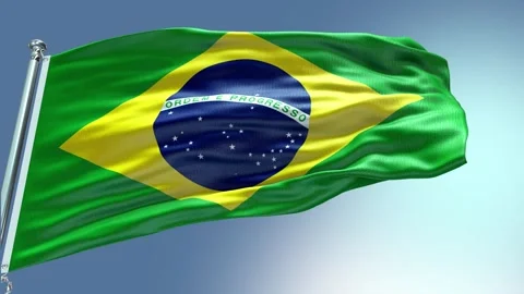 4k render Brazil Flag video waving in wi... | Stock Video | Pond5