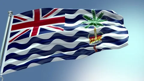 4k render British Indian Ocean Territory Flag video waving in wind British India Stock-Footage 246664780