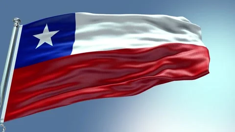 4k render Chile Flag video waving in wind Chile Flag Wave Loop waving in wind Re Stock Footage 246418211