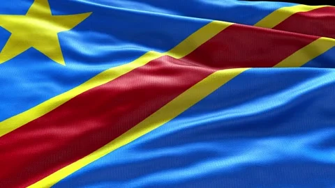 4k render Congo Flag video waving in wind Congo Flag Wave Loop waving in wind Re 스톡 동영상 246418288