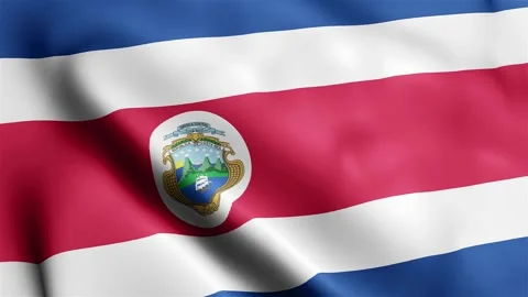 4k render Costa Rica Flag video waving in wind Costa Rica Flag Wave Loop waving Stock-Footage 245420736
