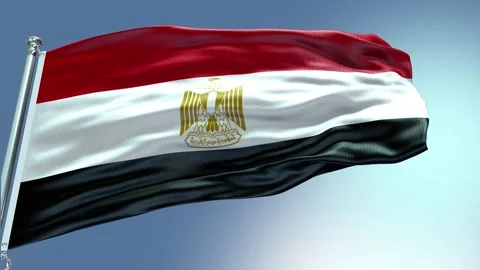 4k render Egypt Flag video waving in win... | Stock Video | Pond5