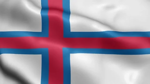 4k render Faroe Islands Flag video waving in wind Faroe Islands Flag Wave Loop w 動画素材 245420659