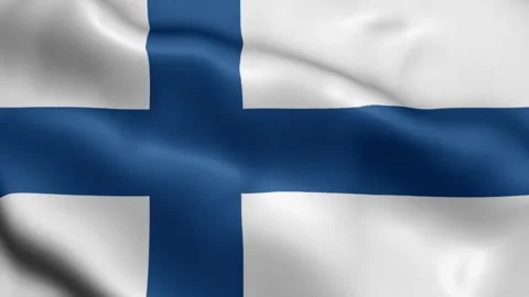 4k render Finland Flag video waving in wind Finland Flag Wave Loop waving in win 動画素材 245420654